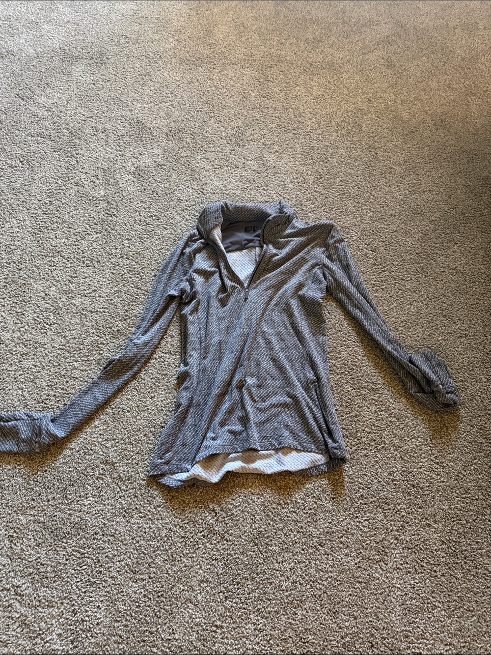 lululemon athletica Gray Striped Long-Sleeve Pullover